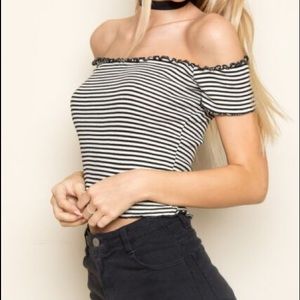 BRANDY | Striped off the shoulder top